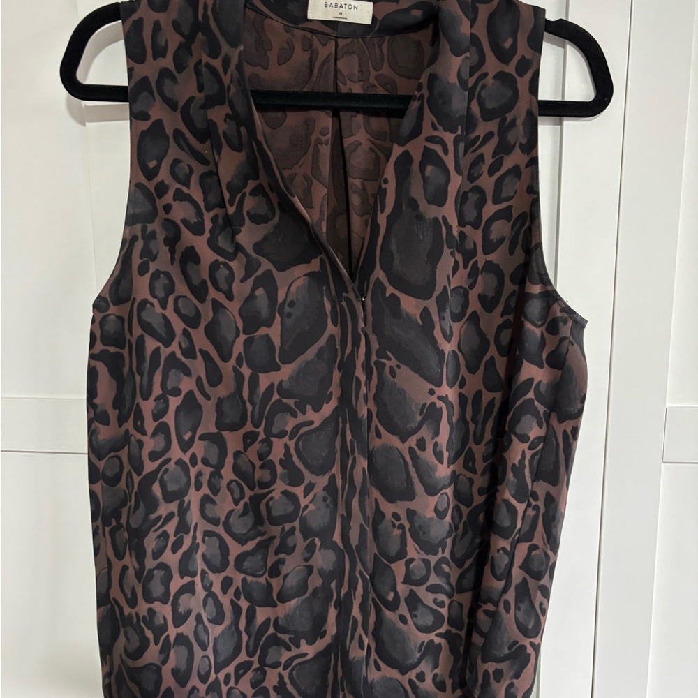 Babaton Leopard Print Sleeveless Top